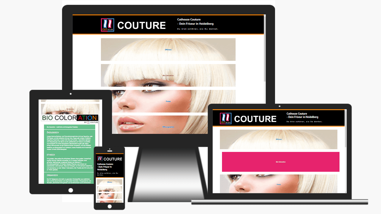 Webdesign Beispiel Cuthouse Couture Heidelberg Bild